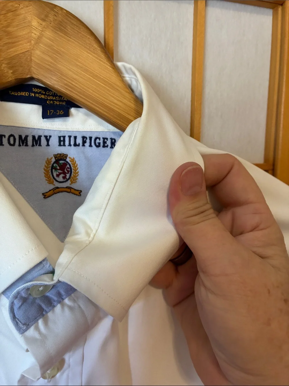 Tommy Hilfiger White Long-Sleeve Button-Down Dress Shirt